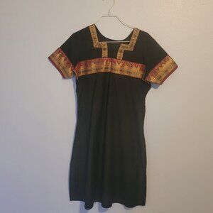 Authentic Kurta Tunic with Red and Gold Embellishment - Made in In